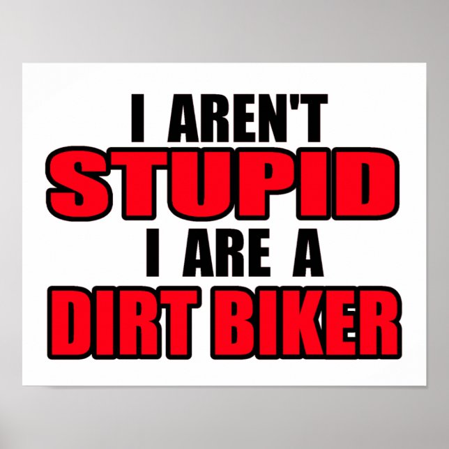Stupid Dirt Bike Motocross Poster (Front)