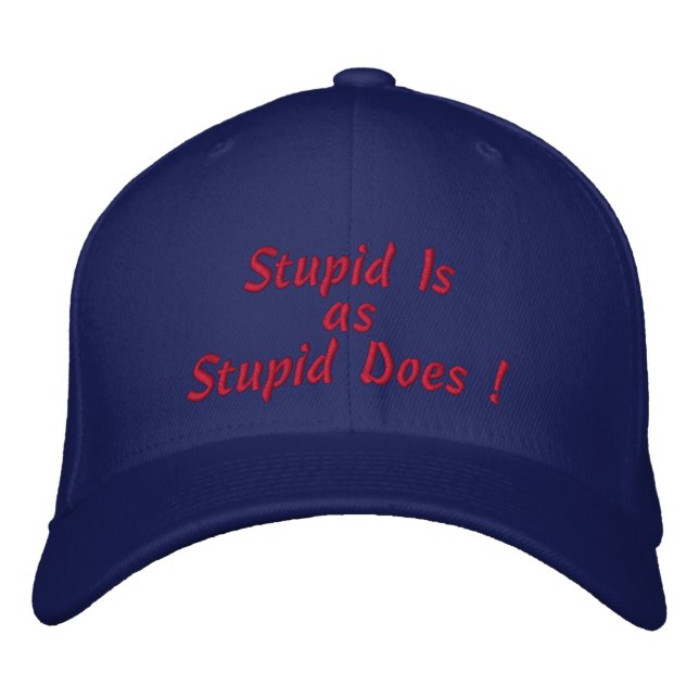 Stupid Is, as, Stupid Does ! Embroidered Hat (Front)