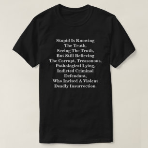 Stupid Is Knowing The Truth, & Believing The LIes  T-Shirt