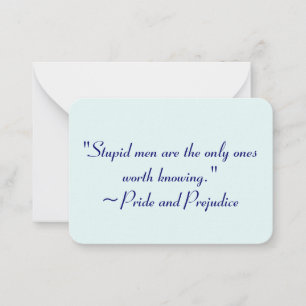 Stupid Men Worth Knowing Jane Austen Quote Card