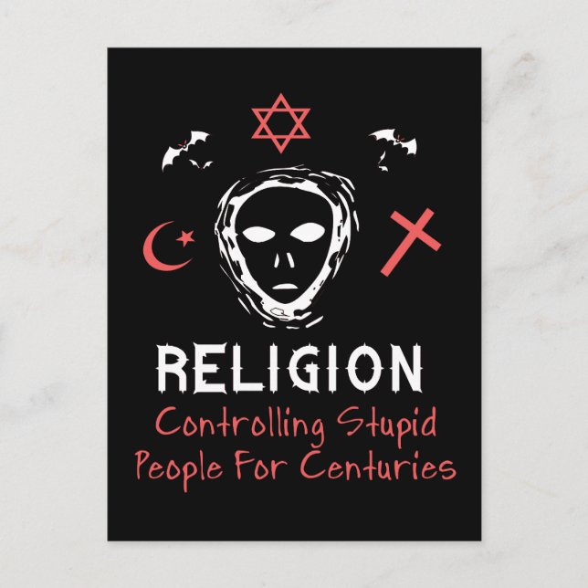 Stupid People Control Postcard (Front)