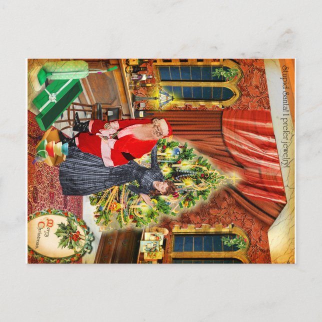 Stupid Santa! I prefer jewellery :/ Holiday Postcard (Front)