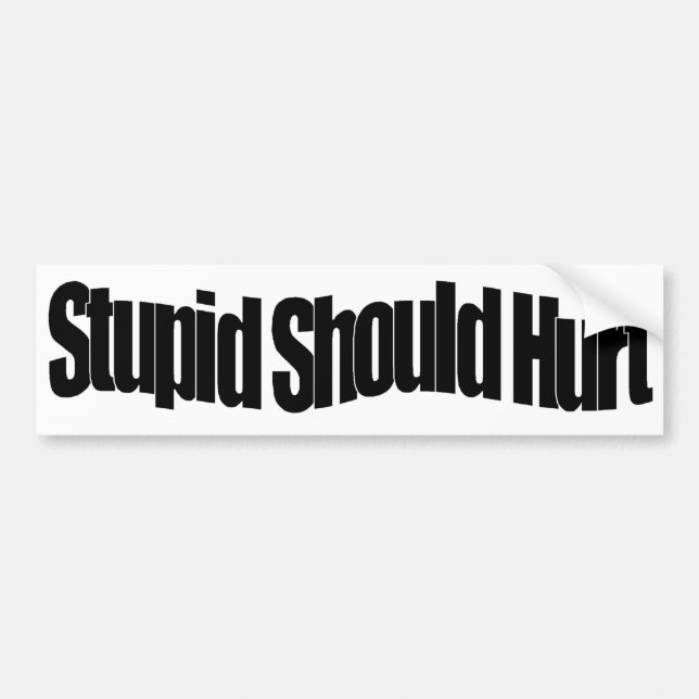 Stupid Should Hurt Bumper Sticker (Front)