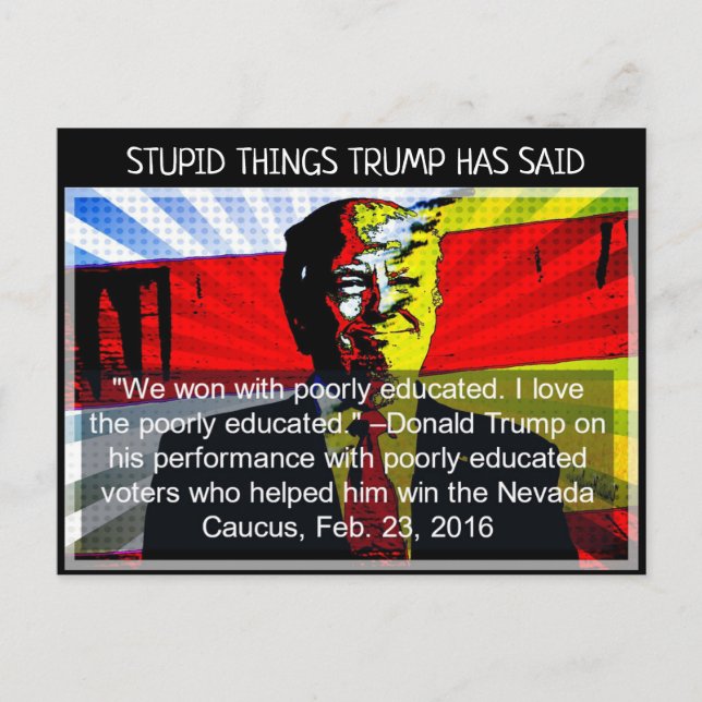 Stupid Things Trump has said Postcard Souvenir (Front)