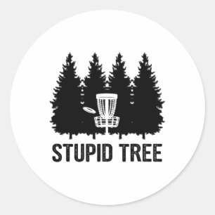 Stupid Tree Disc Golf Classic Round Sticker