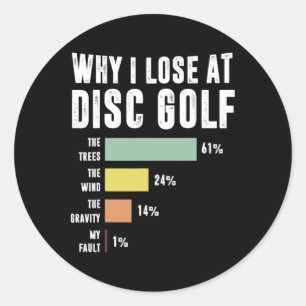 Stupid Tree Disc Golf Fun Player Frisbee Why I Los Classic Round Sticker