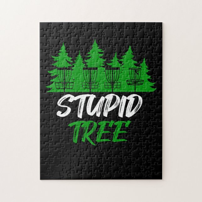 Stupid Tree Disc Golf Funny Frisbee Golf Jigsaw Puzzle (Vertical)