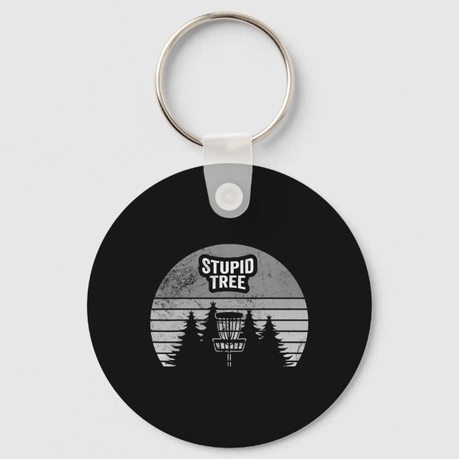 Stupid Tree Disc Golf Sket Forest Sunset  Key Ring (Front)