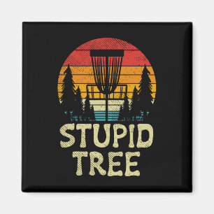 Stupid Tree Disc Golf Sket Retro Frisbee Golfing G Magnet