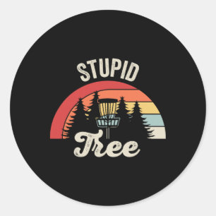 Stupid Tree Disc Golf Sket Vintage Classic Round Sticker