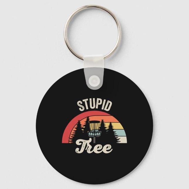 Stupid Tree Disc Golf Sket Vintage  Key Ring (Front)