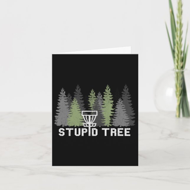Stupid Tree Funny Disc Golf Frolf  Card (Front)
