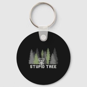 Stupid Tree Funny Disc Golf Frolf  Key Ring