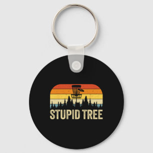Stupid Tree Funny Disc Golf Key Ring