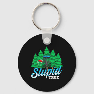 Stupid Tree Funny Disc Golf Player Men Women Key Ring