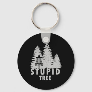 Stupid Tree Funny Disc Golf Shirt Key Ring