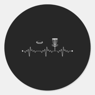 Stupid Tree Golfing Frisbee Golfer Heartbeat Gift Classic Round Sticker