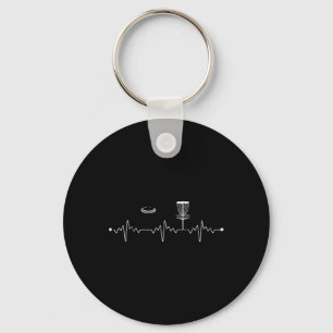 Stupid Tree Golfing Frisbee Golfer Heartbeat Gift Key Ring