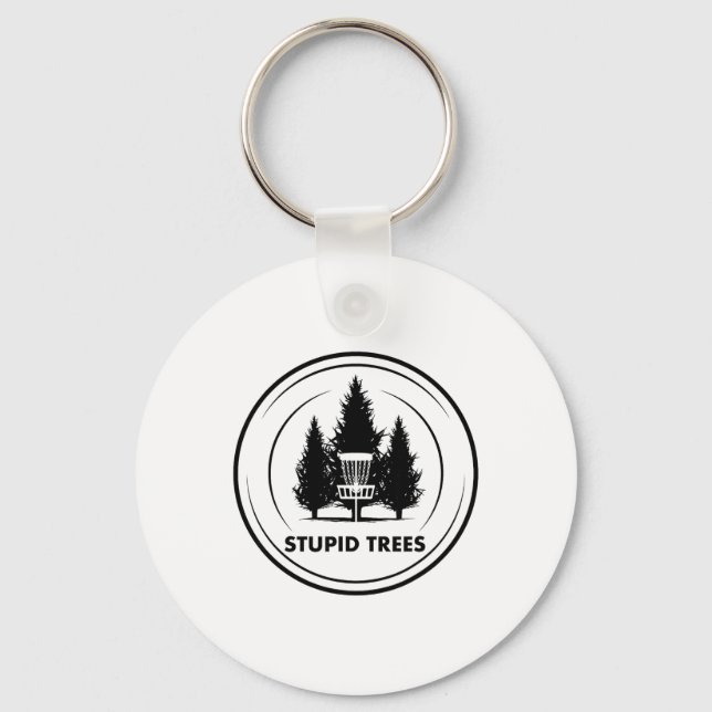 Stupid Trees Disc Golf Frisbee Golf Funny Humour G Key Ring (Front)