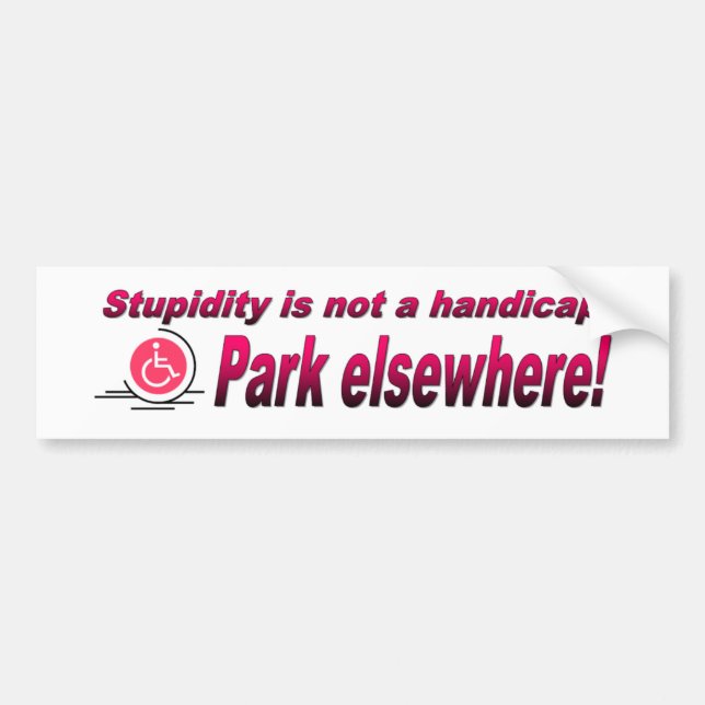 Stupidity is NOT a handicap! Bumper Sticker (Front)