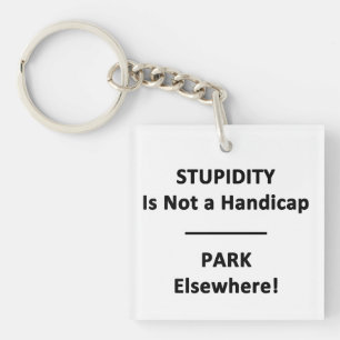 Stupidity is not a Handicap. Key Ring