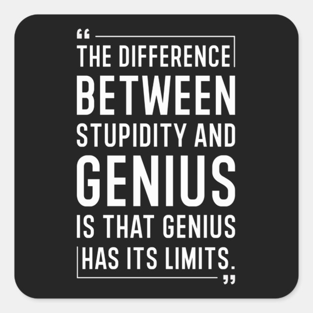 Stupidity Quote Square Sticker (Front)