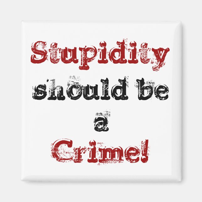 Stupidity, should be a, Crime! magnet (Front)
