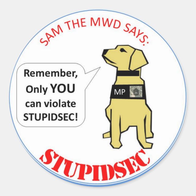 STUPIDSEC CLASSIC ROUND STICKER (Front)
