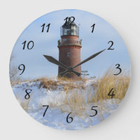 Sturdy Lighthouse on a Rocky Coast in Winter