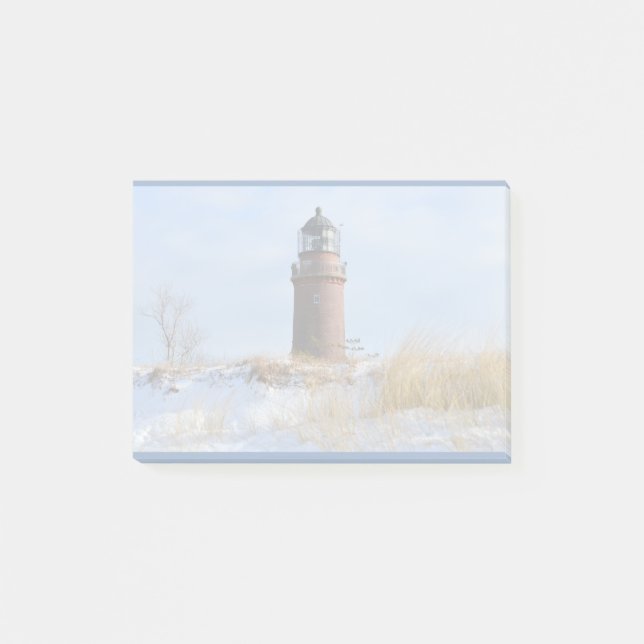 Sturdy Lighthouse on a Rocky Coast in Winter Post-it Notes (Front)