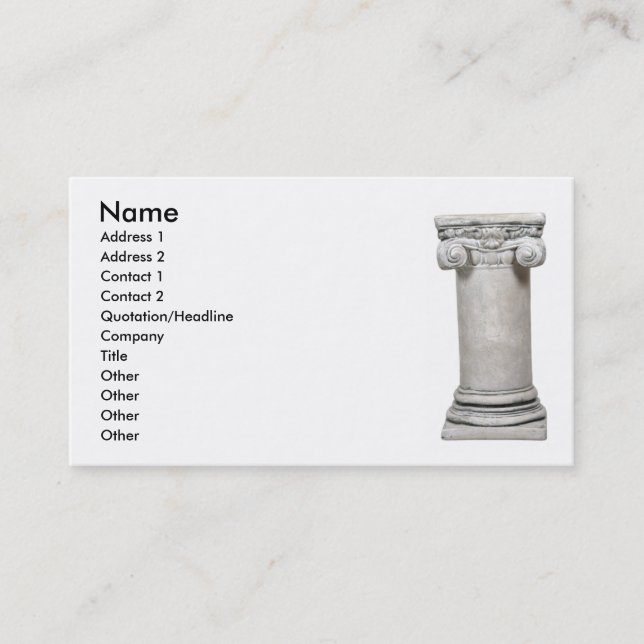 SturdyColumn, Name, Address 1, Address 2, Conta... Business Card (Front)