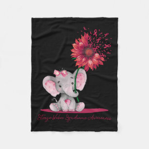 Sturge-weber Syndrome Awareness Cute Elephant Sunf Fleece Blanket