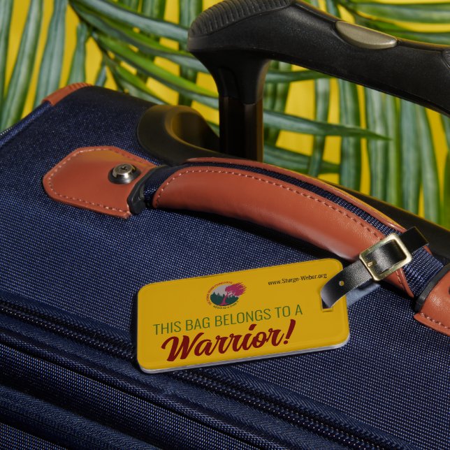 Sturge-Weber Syndrome Warrior Luggage Tag (Front Insitu 3)