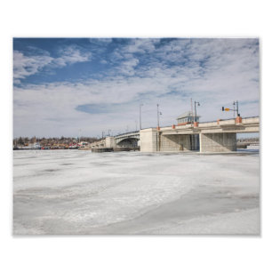 Sturgeon Bay, WI Bridge in Winter Photo Print