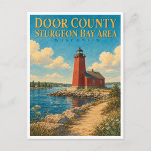 Sturgeon Bay Wisconsin Canal Lighthouse GeoSaga Postcard