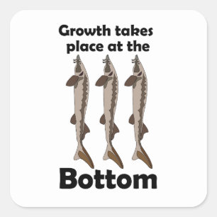 Sturgeon Fish Bottom Dweller Inspirational Quote Square Sticker