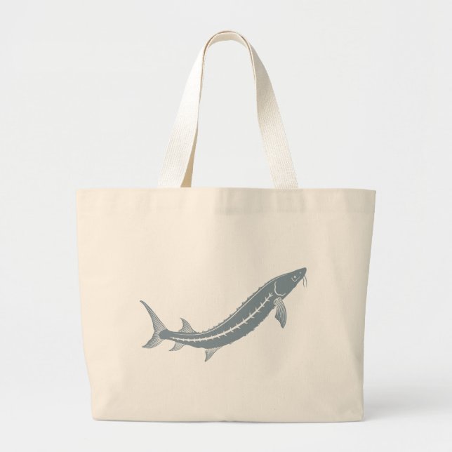 Sturgeon Fish Large Tote Bag (Front)
