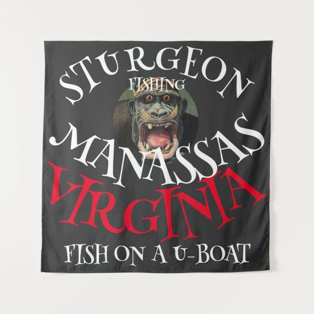 STURGEON FISHING BULL RUN RIVER ON A U-BOAT TAPESTRY (Front)