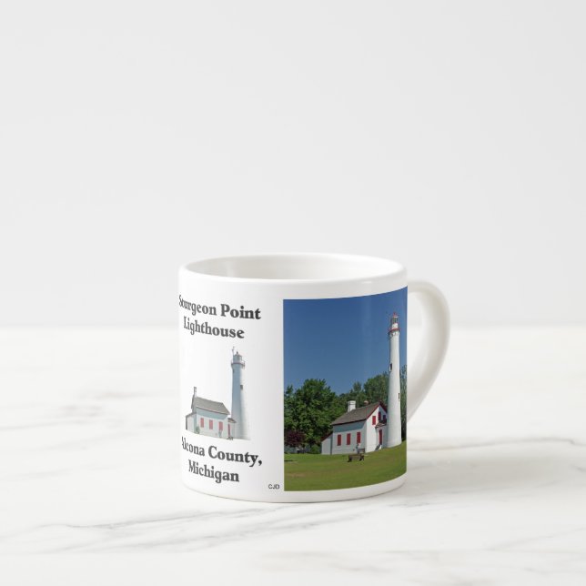 Sturgeon Point Lighthouse espresso mug (Front Right)