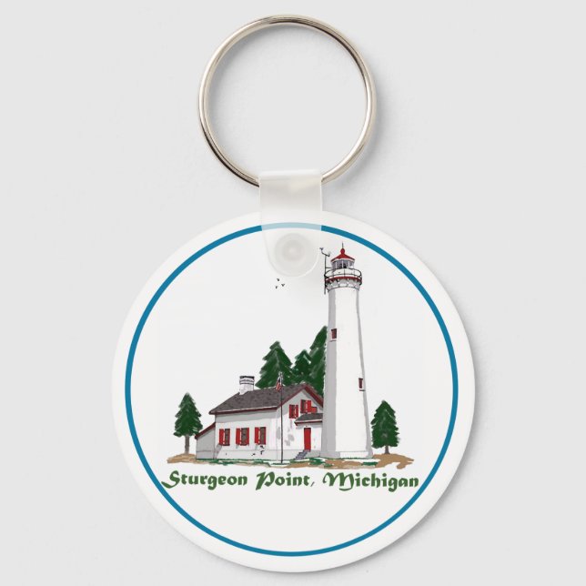 Sturgeon Point Michigan Key Ring (Front)
