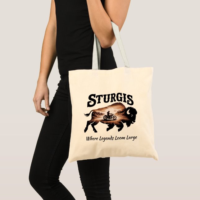 Sturgis Black Hills SD Bison Legends Tote Bag (Front (Product))