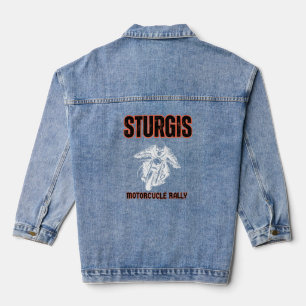 STURGIS MOTORCYCLE RALLY , BIKE RALLY VINTAGE DENIM JACKET
