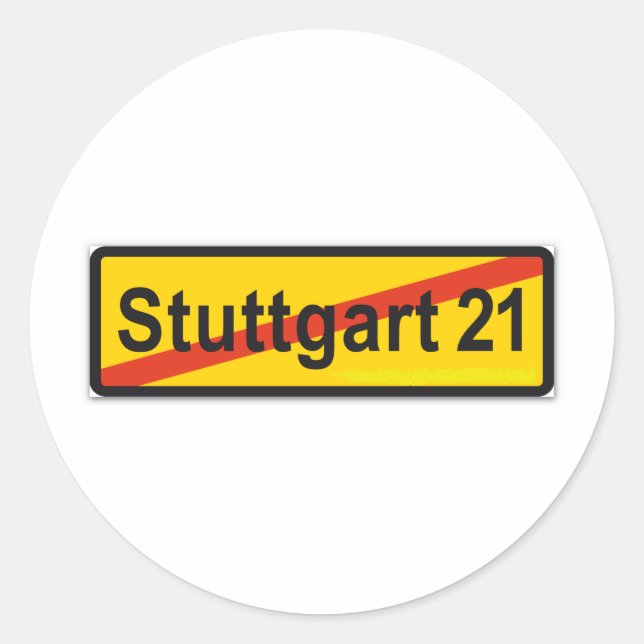 Stuttgart 21 classic round sticker (Front)