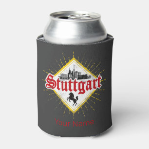 Stuttgart City Germany Retro Skyline Vintage Can Cooler