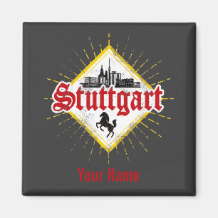 Stuttgart City Germany Retro Skyline Vintage Lugga Magnet
