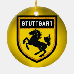 Stuttgart Flag Ceramic Tree Decoration