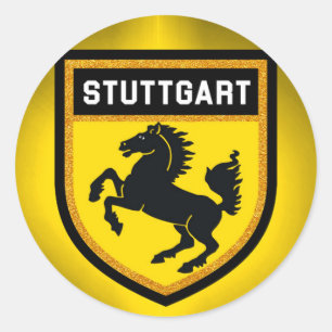 Stuttgart Flag Classic Round Sticker