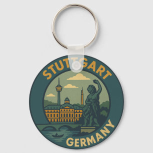 Stuttgart Germany City Art Key Ring