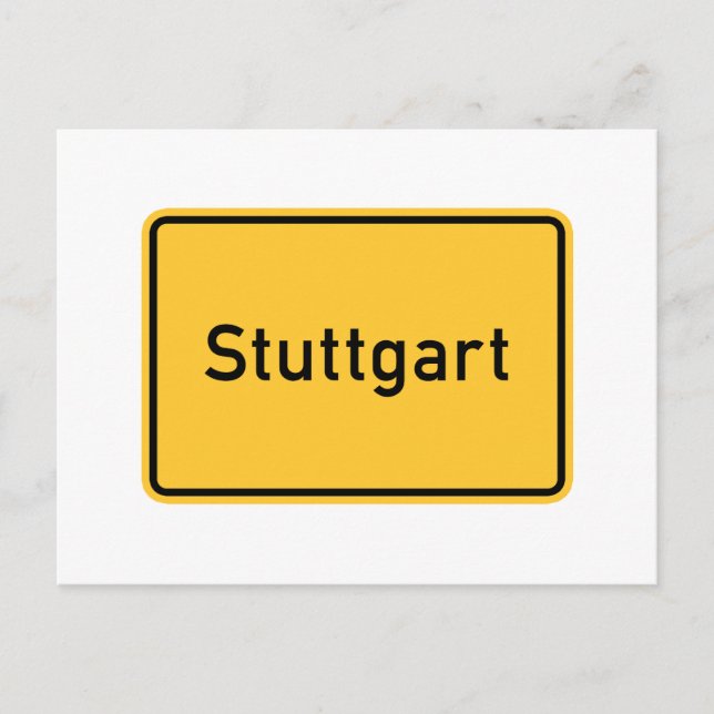 Stuttgart, Germany Road Sign Postcard (Front)