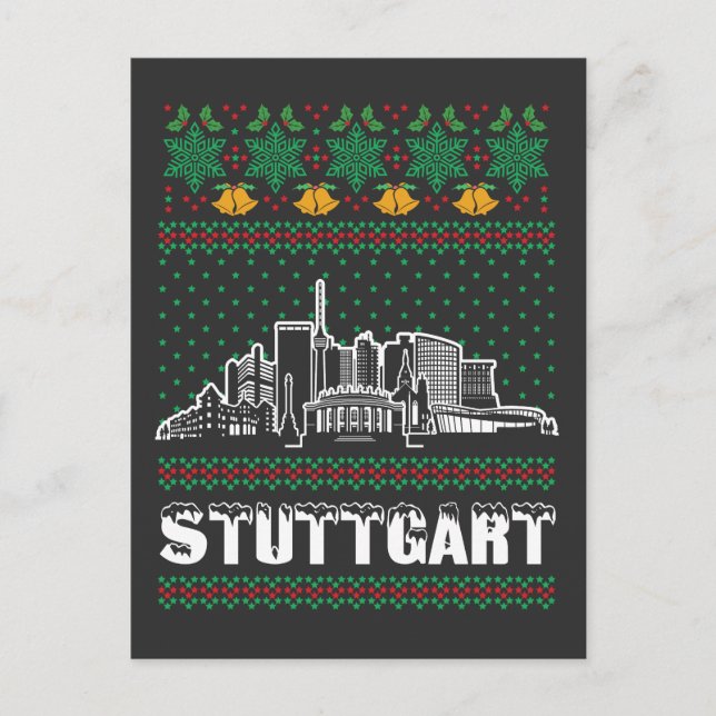 Stuttgart Germany Ugly Christmas Postcard (Front)